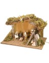 Capanna completa di Natività serie Landi 10 cm con fuoco