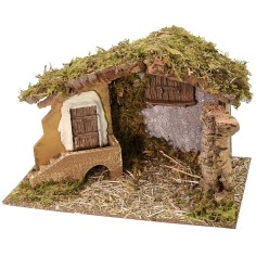 Capanna con finestra e scalinata cm 40x23x25,6 h Mondo Presepi 2