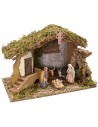 Hut with window and staircase cm 40x23x25,6 h with Nativity