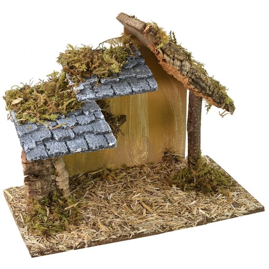 Cabaña con altillo de 32x17x24,6 cm h Mondo Presepi
