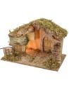 Hut with barn 39.5x22.7x25 h cm with mains operated light