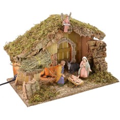 Cabaña con granero cm 39,5x22,7x25 h con luz completa de