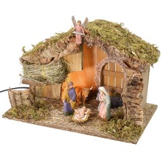 Capanna con fienile cm 39,5x22,7x25 h con luce completa di 2