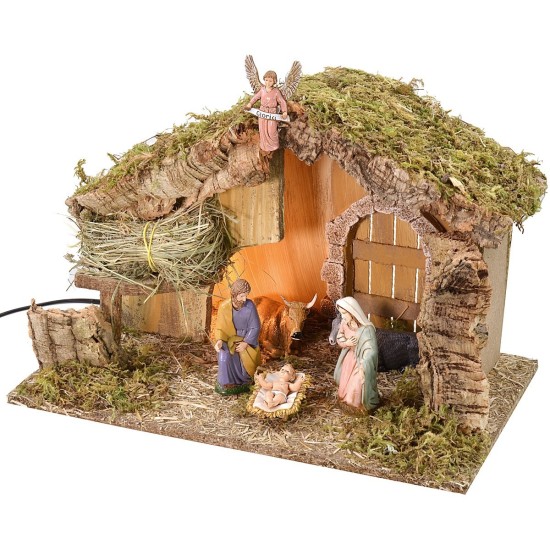 Hut with barn cm 39.5x22.7x25 h with light included