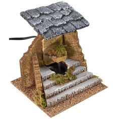 Fuente eléctrica con escalera de 15x15x15 cm de altura.