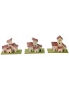 Set of 3 houses for creche 10x5x8 cm h.
