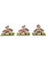 Set of 3 houses for creche 10x5x8 cm h.