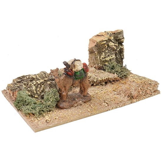 Ambiente desértico con camello cm 15x10x6 h Mundo Pesebres