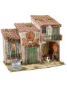 Casita de campo iluminada a corriente con animales y pozo cm