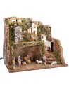 Pesebre iluminado con molino de viento de 45x30x37,5 cm h