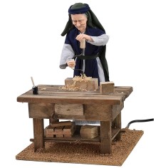 Oriental carpenter with drill in motion 30 cm