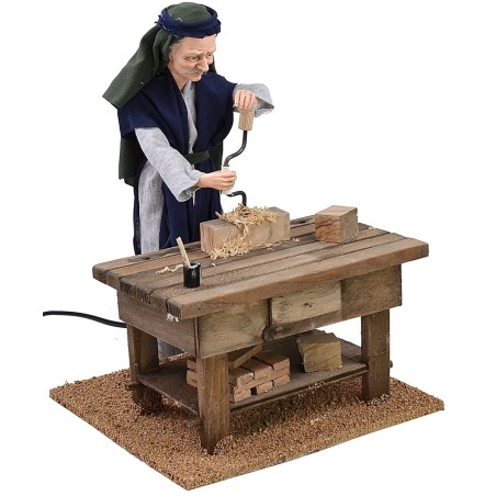 Oriental carpenter with drill in motion 30 cm