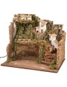 Illuminated nativity scene with waterfall cm 45x30x37.5 h