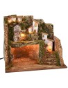 Presepe illuminato con mulino a vento cm 45x30x37,5 h Mondo