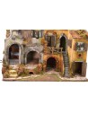 Neapolitan village in 18th century style illuminated with working oven cm