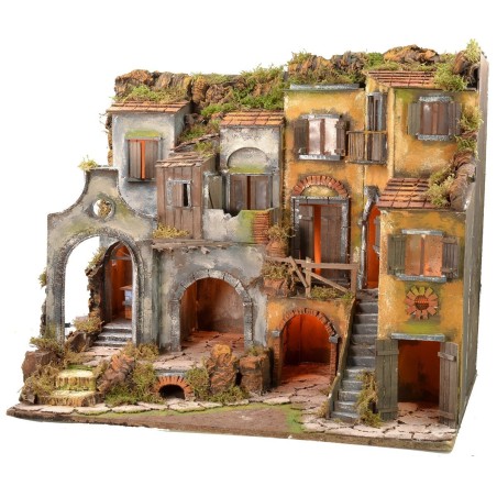 Borgo napoletano stile 700' illuminato con forno funzionante cm