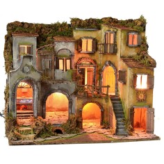Neapolitan hamlet in 18th century style illuminated with