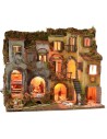Illuminated Neapolitan nativity scene complete with Landi