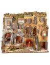 Illuminated Neapolitan nativity scene complete with Landi