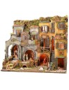 Illuminated Neapolitan nativity scene complete with Landi