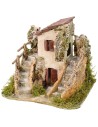 Casa stuccata con scale cm 19x16x16 h. Mondo Presepi