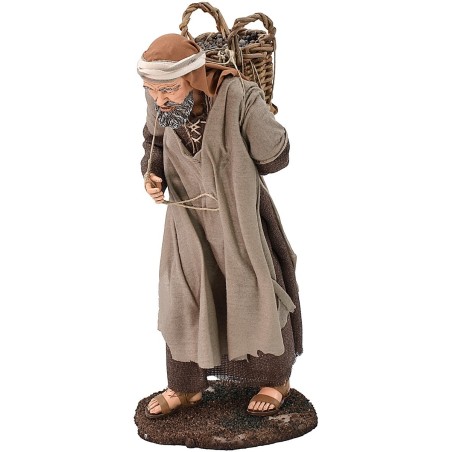 Orientale con cesto a spalle 30 cm Mondo Presepi