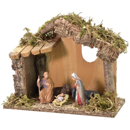 Hut with window cm 23.5x12x19 h with Nativity series