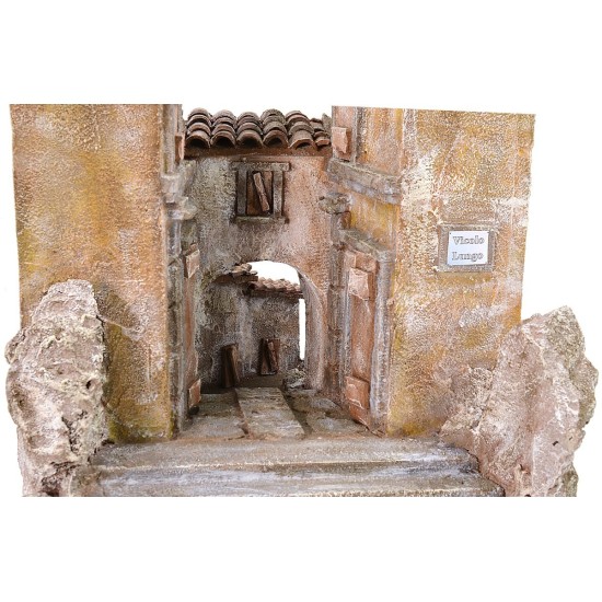 Borgo con vicolo in effetto prospettico cm 31,5x39x31 h Mondo