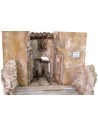 Pueblo con callejón en efecto de perspectiva cm 31,5x39x31 h