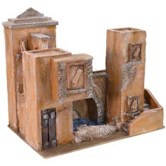 Building with bridge and pond cm 39x25x35 h 2