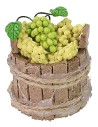 Wooden tub with white grapes cm ø 3,5x4 h