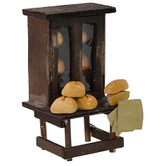 Credenza in legno con pane cm 6x6x10 h Mondo Presepi