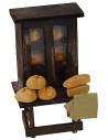 Credenza in legno con pane cm 6x6x10 h Mondo Presepi