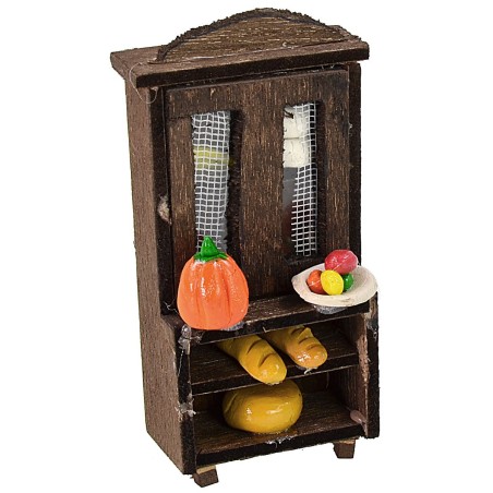 Alacena de madera con comida cm 5,5x3x11,5 h Mundo Pesebres