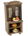 Aparador de madera con comida cm 4x4x8 h Mundo Pesebres