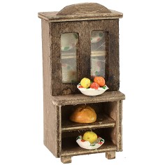Aparador de madera con comida cm 4x4x8 h Mundo Pesebres 2