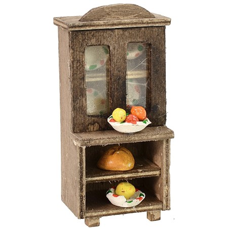 Wooden sideboard with food cm 4x4x8 h