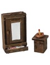 Conjunto de armario con espejo y mesita de noche para estatuas de 8-10 cm Mundo