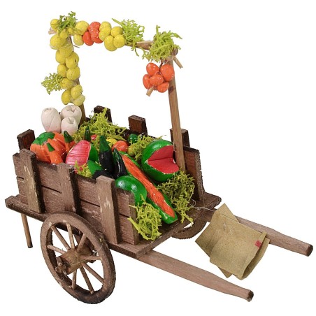 Carretto con frutta e verdura cm 9,2x3,8x4,4 h Mondo Presepi