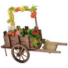 Carretto con frutta e verdura cm 9,2x3,8x4,4 h Mondo Presepi 2