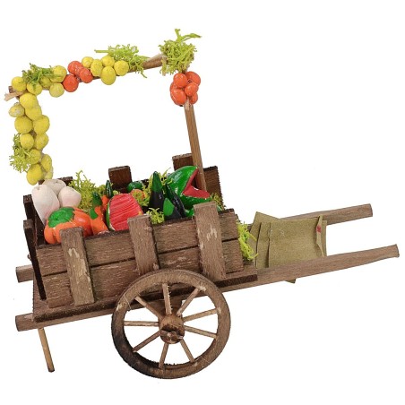 Carrito con frutas y verduras cm 9,2x3,8x4,4 h Mondo Presepi
