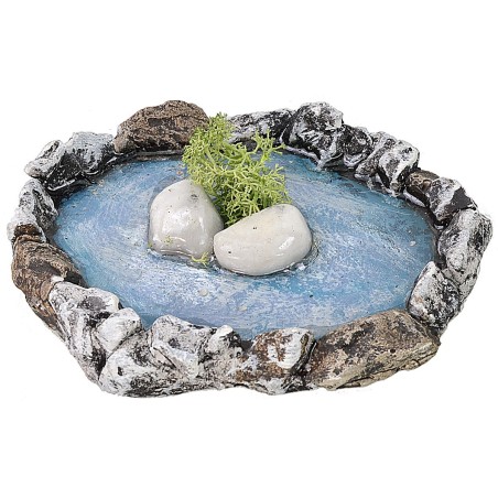 Laghetto con resina effetto acqua cm 13x12x2 h Mondo Presepi
