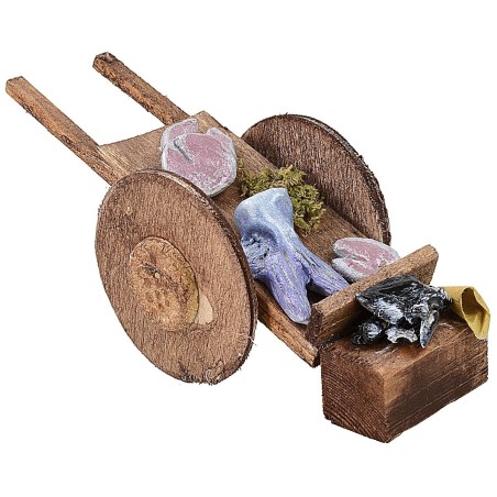 Cart with fish for Nativity cm 5,5x13,5x5,5 h