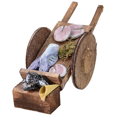Carreta con pescado para Nacimiento de 5,5x13,5x5,5 cm h Mundo Pesebres.