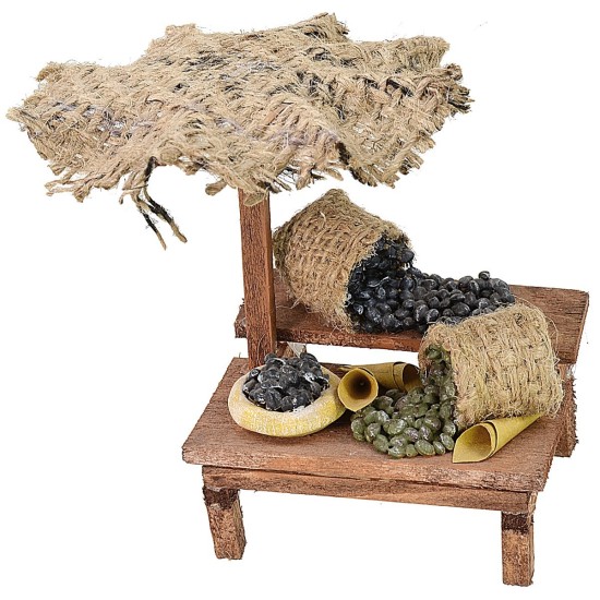 Market stall with green and black olives cm 12x10,5x11 h for
