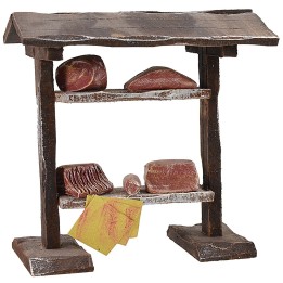 Bancarella con carni cm 10x6,5x10,5 h per Presepe