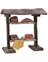 Market stall with meats cm 10x6.5x10.5 h for Nativity scene