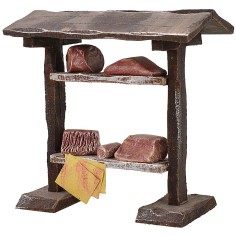 Market stall with meats cm 10x6.5x10.5 h for Nativity scene 2