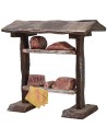 Bancarella con carni cm 10x6,5x10,5 h per Presepe Mondo Presepi
