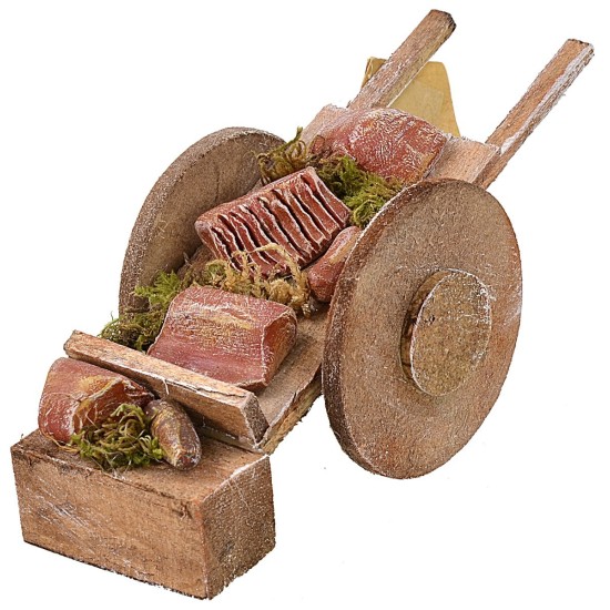 Carrito con carne para Belén cm 5,5x13,5x5,5 h Mundo Belenes